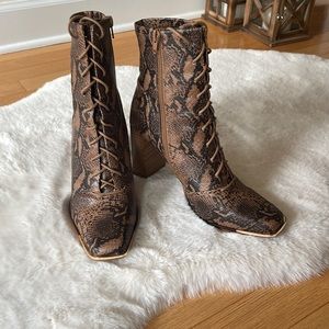 Franny brown snake booties